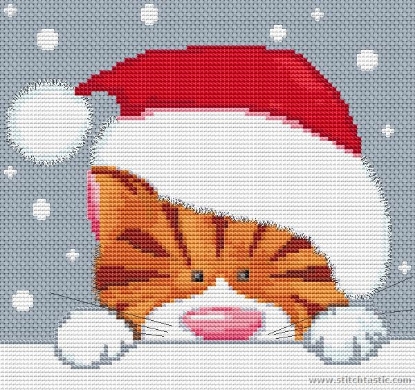 Picture of Christmas Cat Cross Stitch