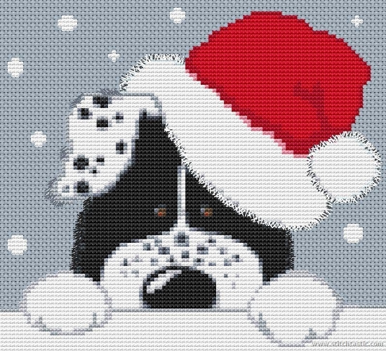 Christmas Dog Cross Stitch Kit and Chart Stitchtastic