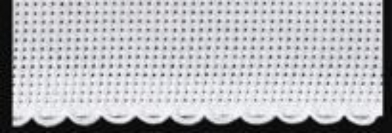 Picture of 1 Metre White Aida Band 3cm/11/4 Inch With a White Scalloped Edging