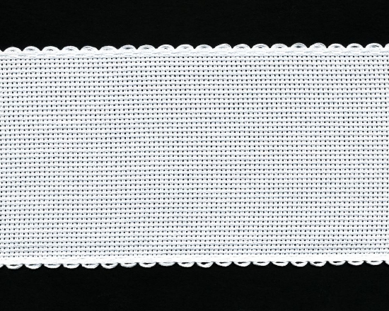 Picture of 1 Metre White Aida Band 8cm/3 Inch With a White Scalloped Edging