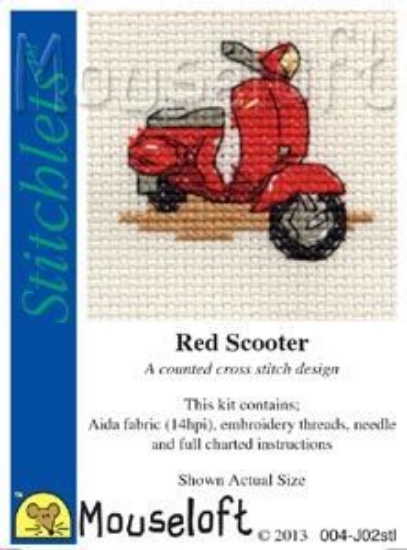 Picture of Mouseloft "Red Scooter" Stitchlets Cross Stitch Kit