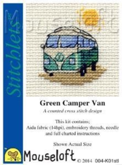 Picture of Mouseloft "Green Camper Van" Stitchlets Cross Stitch Kit