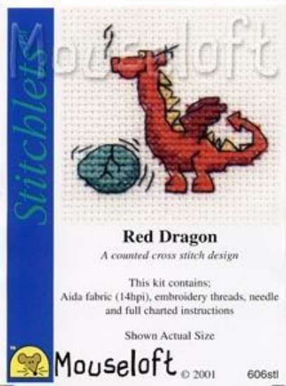 Picture of Mouseloft "Red Dragon" Stitchlets Cross Stitch Kit