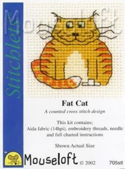Picture of Mouseloft "Fat Cat" Stitchlets Cross Stitch Kit