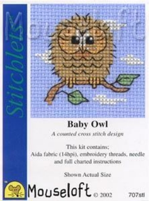 Picture of Mouseloft "Baby Owl" Stitchlets Cross Stitch Kit