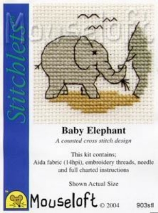 Picture of Mouseloft "Baby Elephant" Stitchlets Cross Stitch Kit