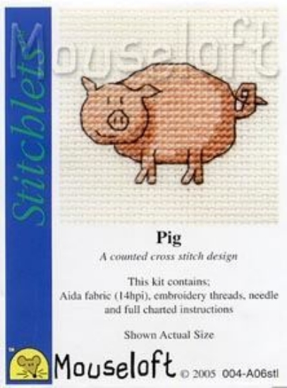 Picture of Mouseloft "Pig" Stitchlets Cross Stitch Kit