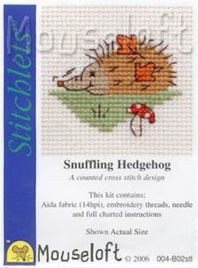 Picture of Mouseloft "Snuffling Hedgehog" Stitchlets Cross Stitch Kit
