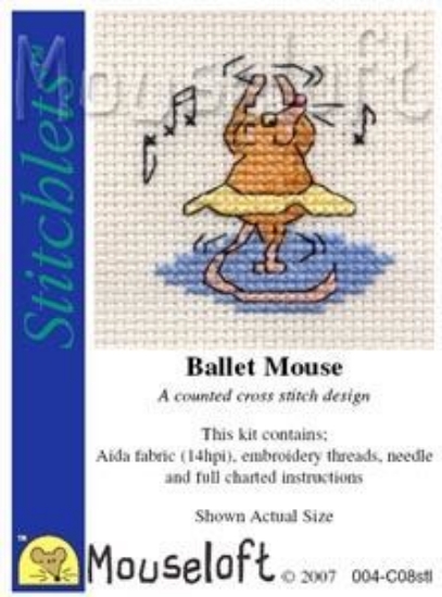 Picture of Mouseloft "Ballet Mouse" Stitchlets Cross Stitch Kit