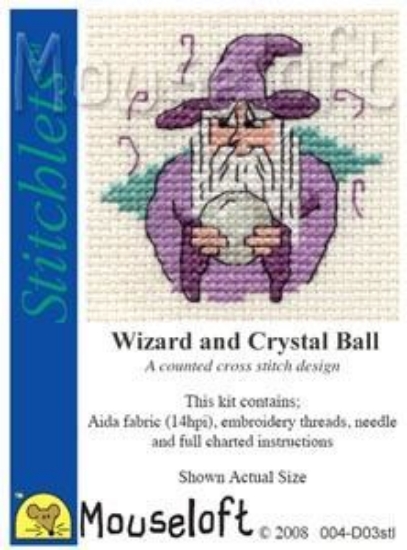 Picture of Mouseloft "Wizard and Crystal Ball" Stitchlets Cross Stitch Kit