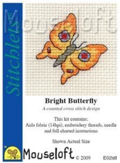 Picture of Mouseloft "Bright Butterfly" Stitchlets Cross Stitch Kit