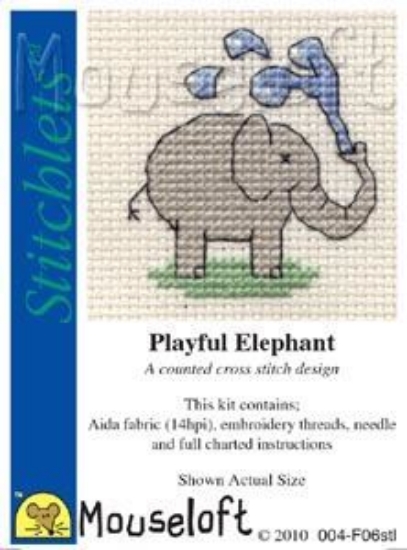 Picture of Mouseloft "Playful Elephant" Stitchlets Cross Stitch Kit