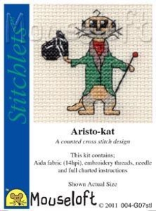 Picture of Mouseloft "Aristo-kat" Stitchlets Cross Stitch Kit