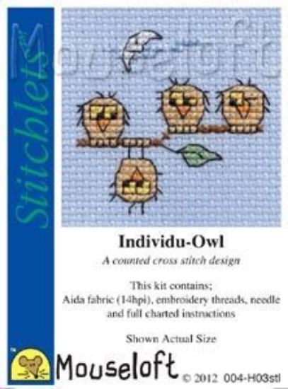 Picture of Mouseloft "Individu-Owl" Stitchlets Cross Stitch Kit