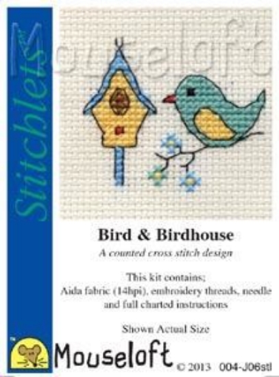 Picture of Mouseloft "Bird & Birdhouse" Stitchlets Cross Stitch Kit