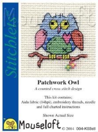 Picture of Mouseloft "Patchwork Owl" Stitchlets Cross Stitch Kit