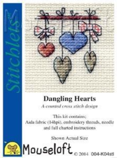 Picture of Mouseloft "Dangling Hearts" Stitchlets Cross Stitch Kit