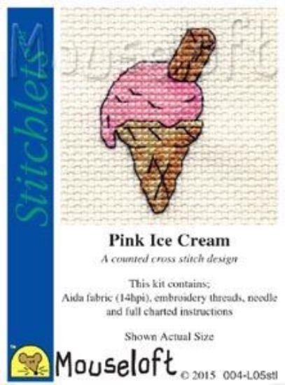 Picture of Mouseloft "Pink Ice Cream" Stitchlets Cross Stitch Kit