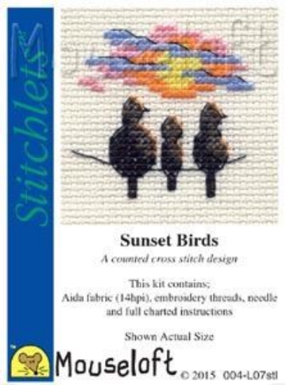 Picture of Mouseloft "Sunset Birds" Stitchlets Cross Stitch Kit