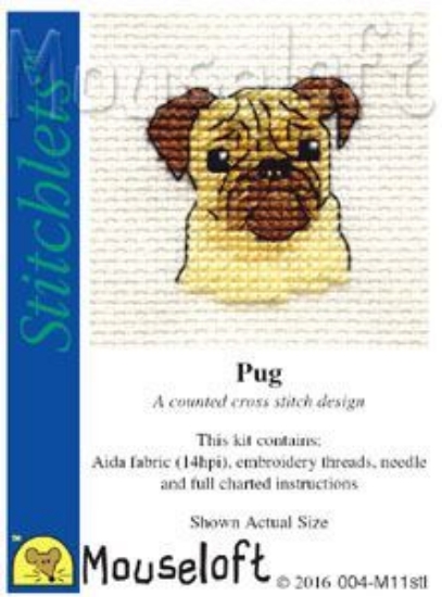 Picture of Mouseloft "Pug" Stitchlets Cross Stitch Kit