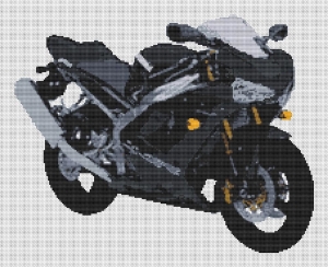 Kawasaki ZX 636R Motorcycle Cross Stitch Kit and Chart | Stitchtastic