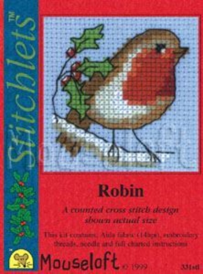Picture of Mouseloft "Robin" Christmas Cross Stitch Kit With Card
