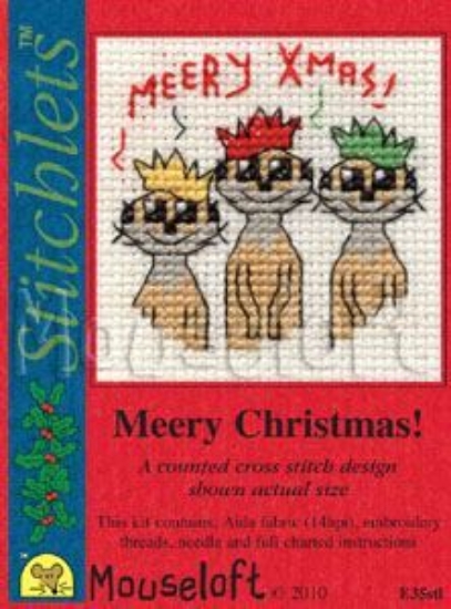 Picture of Mouseloft "Meery Christmas!" Christmas Cross Stitch Kit With Card