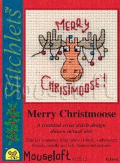 Picture of Mouseloft "Merry Christmoose" Christmas Cross Stitch Kit With Card