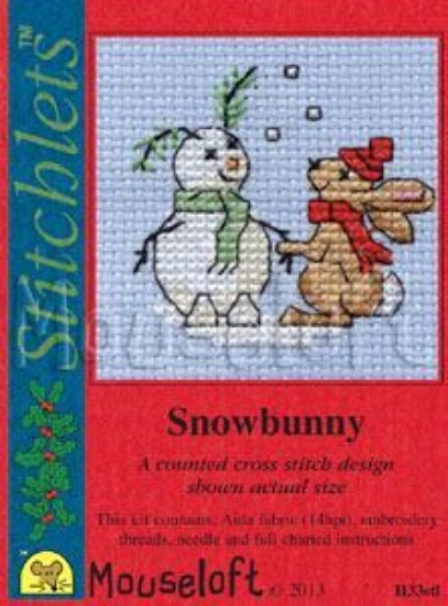Picture of Mouseloft "Snowbunny" Christmas Cross Stitch Kit With Card