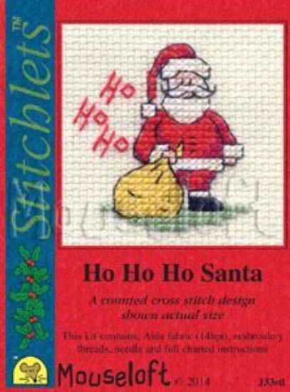 Picture of Mouseloft "Ho Ho Ho Santa" Christmas Cross Stitch Kit With Card