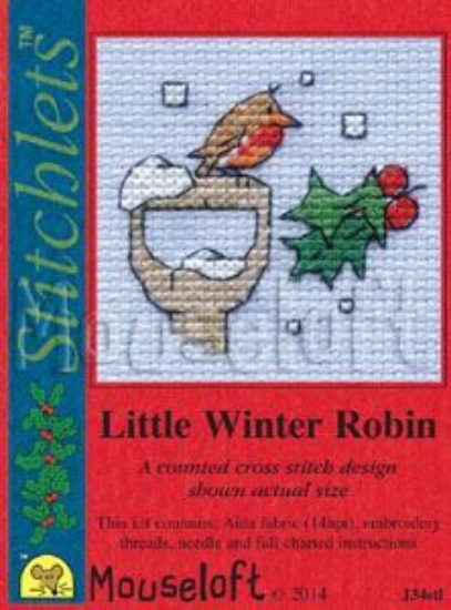 Picture of Mouseloft "Little Winter Robin" Christmas Cross Stitch Kit With Card