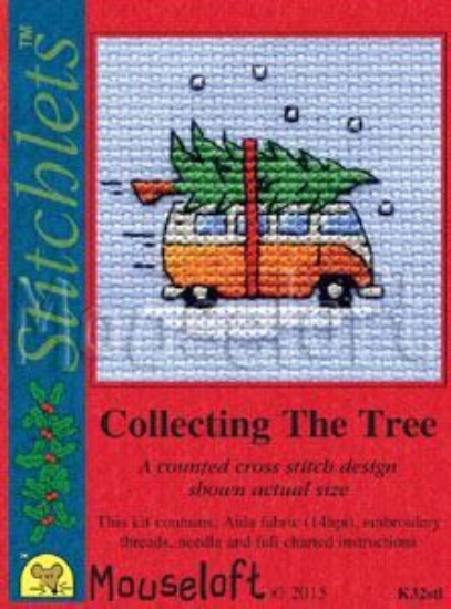 Picture of Mouseloft "Camper Van Collecting The Tree" Christmas Cross Stitch Kit With Card