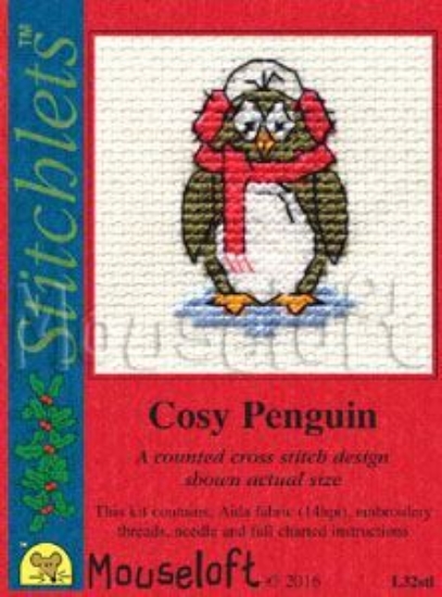 Picture of Mouseloft "Cosy Penguin" Christmas Cross Stitch Kit With Card