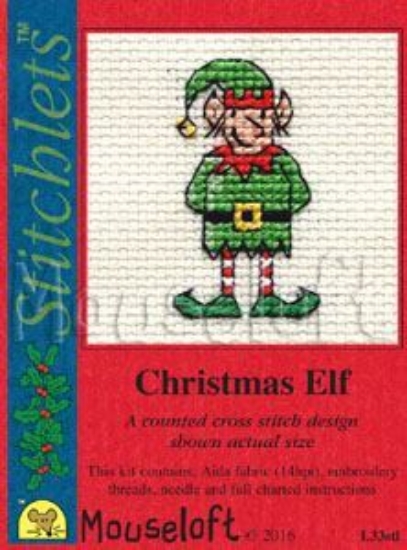 Picture of Mouseloft "Christmas Elf" Christmas Cross Stitch Kit With Card