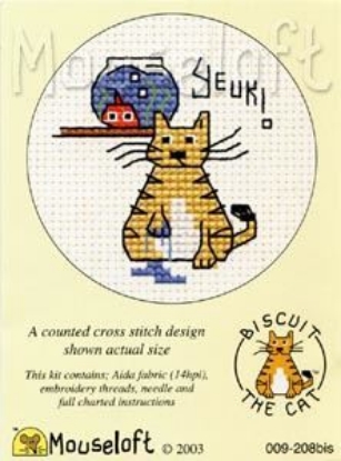 Picture of Mouseloft "Yeuk!" Biscuit The Cat Cross Stitch Kit