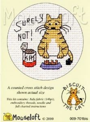 Picture of Mouseloft "Surely Not" Biscuit The Cat Cross Stitch Kit