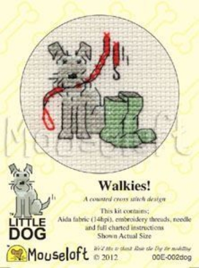 Picture of Mouseloft "Walkies!" Little Dog Cross Stitch Kit