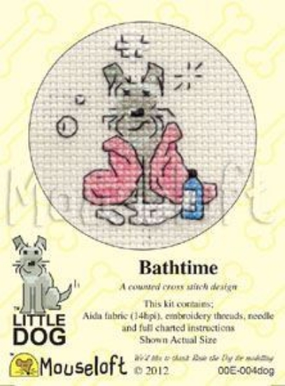 Picture of Mouseloft "Bathtime" Little Dog Cross Stitch Kit