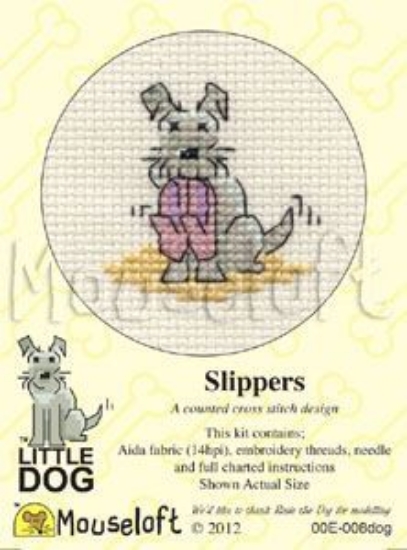 Picture of Mouseloft "Slippers" Little Dog Cross Stitch Kit