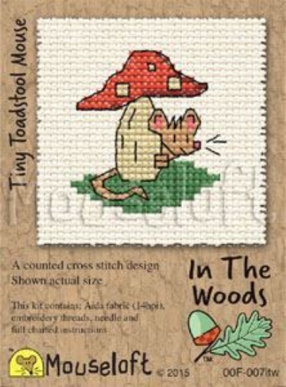 Tiny Toadstool Mouse Mouseloft Mini Cross Stitch Kit In The Woods Collection 
