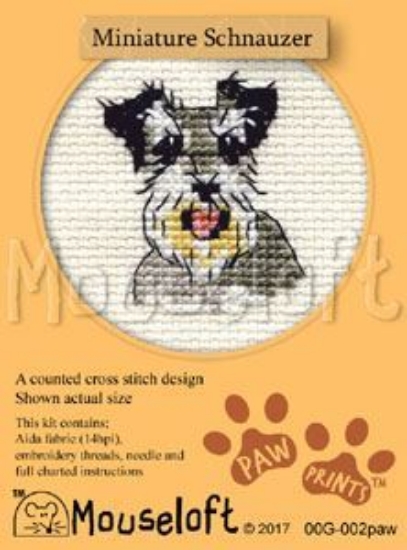 Picture of Mouseloft "Miniature Schnauzer" Paw Prints Cross Stitch Kit