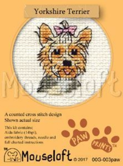 Picture of Mouseloft "Yorkshire Terrier" Paw Prints Cross Stitch Kit