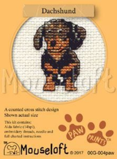 Picture of Mouseloft "Dachshund" Paw Prints Cross Stitch Kit