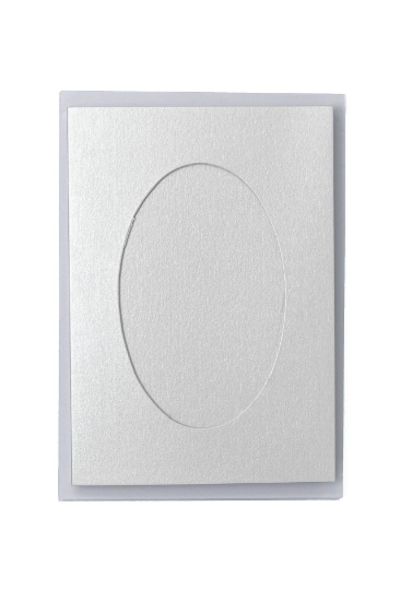 Picture of Oval Aperture C6/A6 Cards - White Shimmer (Pack Of 5)