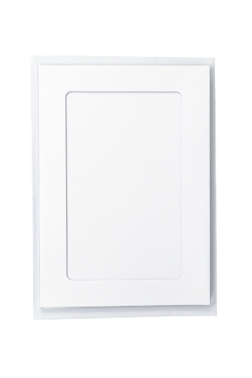Picture of Rectangular Aperture A6 Cards - White (Pack Of 5)