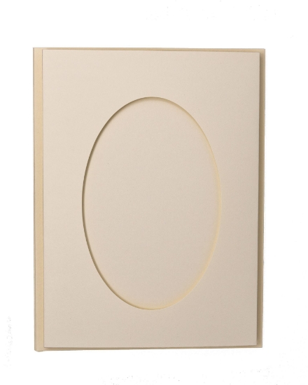 Picture of Oval Aperture A5 Cards - Cream (Pack Of 4)