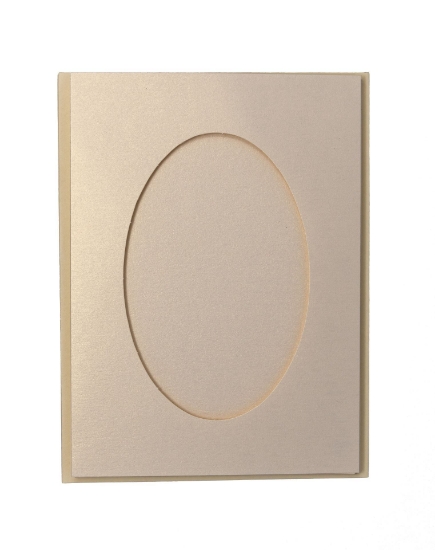Picture of Oval Aperture A5 Cards - Cream Shimmer (Pack Of 4)