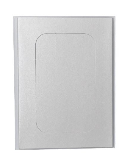 Picture of Rectangular Aperture A5 Cards - White Shimmer (Pack Of 4)