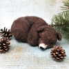Picture of Sleepy Brown Bear Cub Needle Felting Kit