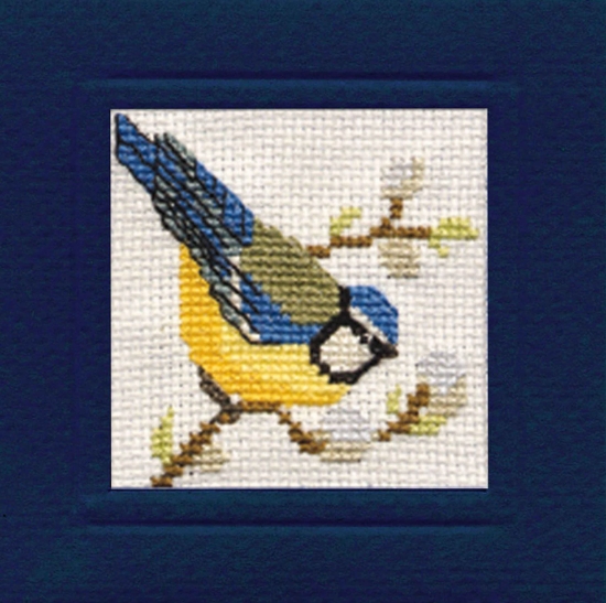 Picture of Bluetit Miniature Card Cross Stitch Kit